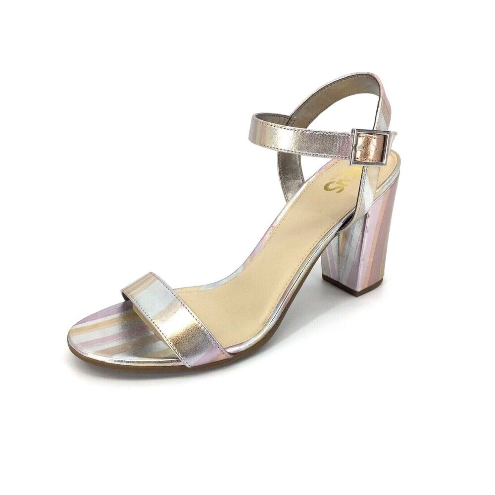 Circus by Sam Edelman Esther Chunky Heel Sandal Silver Metallic Size 10 NWOB